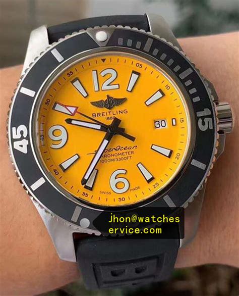 breitling yellow face replica|breitling superocean 42 yellow.